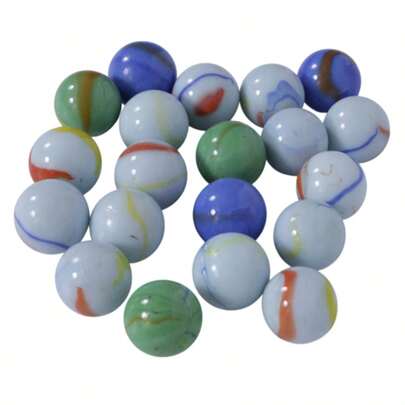 Bolas de Gude Grande Vidro Leitosa Decoração 20und