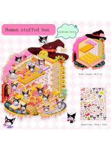 Sanrio 3D Sanrio Miniature Scene Stickers For Stress Relief, DIY Handmade Time-Killing Scrapbooking Stickers & Toys, School Supplies, Back To School