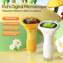 Portable Microscope, Suitable For Outdoor Portable Pocket Microscope, 2-Inch Screen-200x Magnification, Mini Handheld Microscope, 3-Level Light Adjustment, Suitable ForChristmas, Birthday Gifts, Exquisite Packaging, Suitable For Gift Giving - Yellow - View 7
