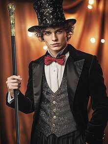 1pc Unique Shaped Creative Walking Stick (Spherical, Snake Head), Egyptian Style King Pimp Cane, Stage Performance Wand, Adult Party Magic Wand, Vintage Staff Prop - Multicolor - View 2