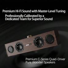 Lenovo C02 Heavy Bass Wooden Speaker Bluetooth USB Dual Mode Smooth Connection One-Click Device Switching Retro Design Suitable For Study And Living Room - Wood Grain Color - View 1