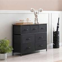 Storage Trunks & Chests - Depth 30cm X Width 100cm X Height 74.5cm (7 Drawers) + Black - View 3