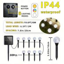 30LED Solar Ground Light Outdoor Waterproof Path Light, Semi-Embedded Wedge Design Suitable For Garden, Lawn, Terrace, Courtyard, Solar Outdoor Lighting Home Decoration - 暖白色 - 查看 4