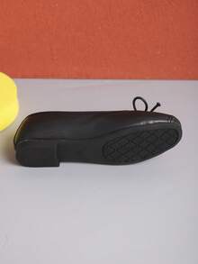 European & American Style Solid Color Bowknot Flat Shoes, Women's Casual Flats For Spring & Autumn