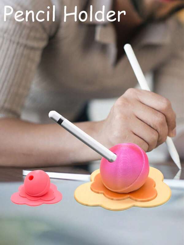 1pc Creative Melting Lollipop Pencil Holder - Cute Pink & Blue Desk Organizer With Playful Design, Portable Storage Compatible With Apple Pencil, Touchscreen Pen, And Accessories, Perfect Gift For Office Or Home Workspace, Cute Pencil Holder, Perfect Gift For Back To School
