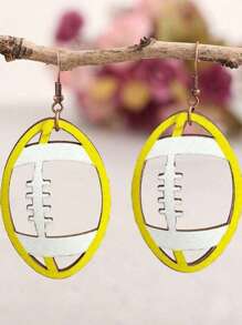 Pendientes de fútbol vintage de madera - idea de regalo creativa y única