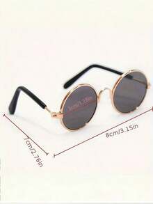 Pet Mini Stylish Sunglasses + Anti-Slip Strap Set, Pet Fashion Accessory, Multi-Color Pet Glasses Suitable For Small/Medium Cats & Dogs, Holiday & Birthday Costume, Photo Prop - Multicolor - View 11