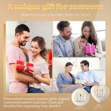 1PC Personalized Birth Flower Jewelry Dish, If Sister Were Flowers I'd Pick You, Best Friend Gift, Birthday Gift For Bestie, Christmas Gift Back To School - White Gold - View 3