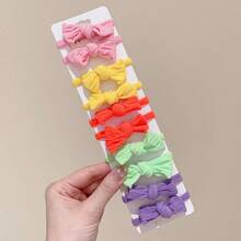 10/20pcs Colorful Bowknot Hair Ties For Women, Daily Wear, Ponytail Holders, Hair Elastics, Hair Rubber Bands, Hair Rope, Hair Accessories ,Head Piece - Multicolor - View 3