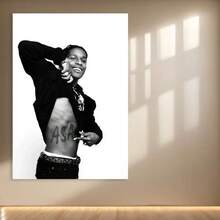 Framed 1pc Asap Rocky Poster Music Canvas Poster Wall Art Decor Home Decor
