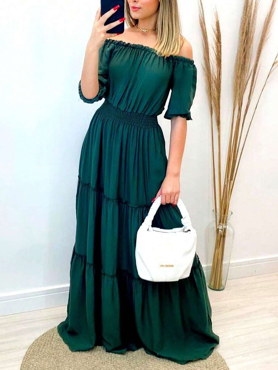 LONG  DRESS - أخضر عسكري - مشاهدة 1