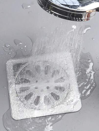 10pcs Self-Adhesive Square Drain Filter - Multi-Functional Anti-Insect, Anti-Odor, Anti-Clogging, Suitable For Kitchen And Bathroom Sinks, Easy To Install Various Size Mesh Screen, Kitchen Sink Drain Filter, Odor Control, Flexible Mesh Design, Fine Mesh Material, High-Quality Sink Filter, Hair Catcher For Kitchen And Bathroom Drain Pipes, Easy To Install