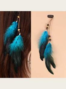 1 pieza Pinza/pasador de pelo con pluma larga, accesorio de pelo con pluma, joyería, pinzas de garra, ganchos para el cabello, pinzas para el cabello, pasador de pelo, barretas para el cabello