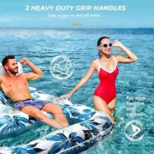 Pool Floats Adult 123 Person Inflatable Lounger Extra Large Tanning Recliner Floaty Chair Raft With Backrest Footrest Cup Holder For Pool Lake River Beach Ocean Party Use - 雙人泳池躺椅XXL - 查看 5