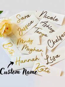 Personalized Custom Name Tag Stickers, 3-6 Inch Labels, Name Decal, Custom Decal Stickers, Name Stickers, Date Stickers, DIY Gifts, Handmade, Handwriting, Wedding Stickers, Gift Stickers. Customizable Holographic Name Stickers For Water Bottles,Xmas Decoration,For Housewarming