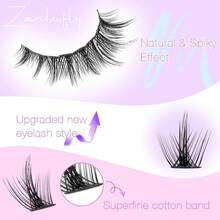Lash Clusters Wispy Eyelash Clusters Natural CC-Curly Cluster Lashes Zanlufly Wispy Individual Lashes 180Pcs Eyelash Extension 10 12 14MM DIY Lash Extension - Bộ Manga - Xem 11