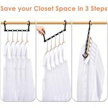 8pcs Sturdy Space-Saving Wardrobe Organizer And Storage Rack, Upgraded Layered Clothes Hanger, Magic Closet Organizer, Essential For College Dorm Girls - Multicolor - View 3