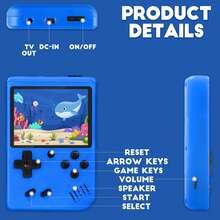 Consola de videojuegos Retro 500 en 1, reproductor Individual Doble, reproductor de juegos portátil, TV portátil, salida AV, Mini consola,Azul - Azul - Ver 8