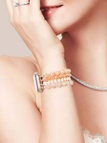 1pc Cute Pendant, Bead Boho Bracelets Compatible With Apple Watch Series 8/7/SE/6/5/4/3/2/1/SE Bands 38mm 40mm 41mm 42mm 44mm 45mm, Rose Gold, 38mm/40mm/41mm - Love Rose Gold - View 2
