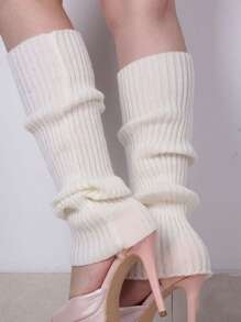 1 par de calentadores de piernas de 40cm color beige, combinables con Uggs, estilo japonés JK, atuendos de primavera, regalo de San Valentín, se pueden usar directamente, plegables y apilables