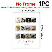 1 Stück Personalisierte 12-Monats-Paar-Fotocollage - Personalisierte Canva-Vorlage mit Namen, Jahrestags-Datum, monatliche Erinnerungen, druckbares Liebesgeschenk, geeignet für Badezimmer-Dekoration, Küchen-Dekoration, Wohnzimmer-Dekoration, Schlafzimmer-Dekoration, optionaler Rahmen - Verschiedenfarbig - Übersicht 13