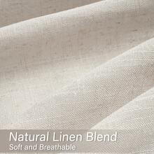 4 Panels Linen Semi Curtains For Living Room Bedroom Linen Blend Semi Sheer Drapes Window Curtains Home Decor - 米色 - 查看 4