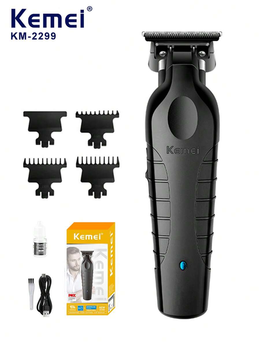 Kemei 1 pieza Juego de cuchillas de repuesto KM-2299, accesorios de cuchilla de cortadora de pelo profesional, recortadora de cabello eléctrica, cortadora de cabello inalámbrica para salón, cortadora de cabello recargable para el hogar, recortadora de cabello de corte al ras de 0 mm, adecuada para hombres
