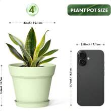 4 Inch Plastic Plant Pots With Drainage Holes And Trays 8 Pack Small Nursery Pots For Indoor Outdoor House Plants And Flowers Seedling Starter Planters Colorful