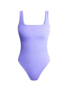 Women's Bodysuits Sexy Ribbed Sleeveless  Square Neck Sleeveless Tank Tops Bodysuits