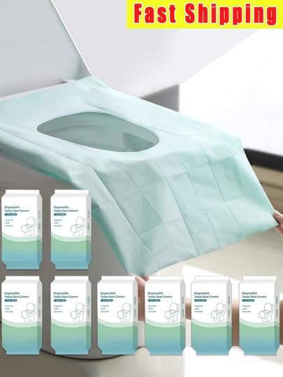 1/10/20pcs Disposable Toilet Seat Covers, 10pcs/Pack, Individually Wrapped, Paper Material, Portable Hygienic Waterproof Toilet Pad, Extended Coverage Area, Suitable For Hotels, Public Places, Travel, Leisure Clubs And Home Use, Bathroom Decor, Autumn Decor