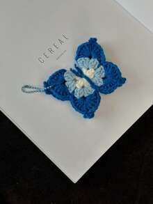 5/10PCS Crochet Butterfly Keychain – Women's Bag Charm, Stylish Handbag Accessory, Purely Handmade Bag Pendant, Backpack Decoration, Concert Support Trinket, A Lovely Gift For Girls And Mothers (Approximately 3.94 Inches)