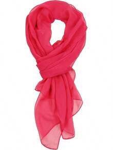 2025PANTONIGHT Long Chiffon Sheer Scarf For Womens - Rose Red 0063 - View 12