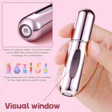 Portable Perfume Atomizer - Refillable Travel Perfume Bottle 5ml Spray Bottle - Refillable Mini Perfume Bottle - Refillable Leakproof Travel Perfume Atomizer - Bottom Direct Filling Perfume Dispenser Self-Pump Spray Bottle Aluminum Push-To-Drink Perfume Bottle - Multicolor - View 4