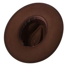 JewelryWe Fedora Hat With Large Brim Men Women Retro Panama Floppy Hat Panama Hat Made Of Felt Suede Western Hat For Performance Party Show Cosplay Wedding Daily Life Camping Hiking Fishing - 棕色 - 查看 5