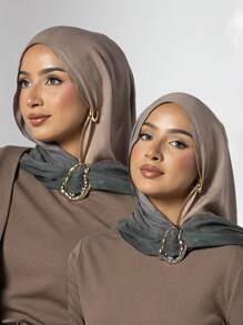 1pc Asymmetrical Metal Custom Designed Large Hijab Scarf Clip Holder Women Brooch