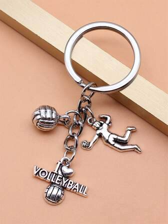 Llavero de voleibol, llavero "Amo el voleibol", llavero deportivo, accesorio colgante para bolso, accesorios de Halloween, accesorios para el Día del Maestro, cordones para portar identificación, accesorios para el coche, dijes para bolsos, regalos para amigos y hermanas
