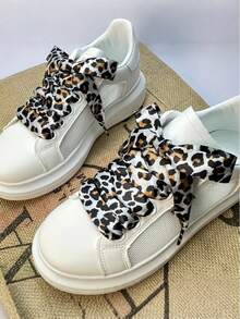 2 Stücke bunte Leoparden-Muster Schnürsenkel, geeignet für Sneaker, Lässig Schuhe und verschiedene Fußbekleidung