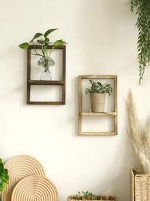 1件套多层壁挂式悬浮置物架，复古风格悬挂展示架，简约收纳整理架，适用于厨房、客厅、卧室、浴室、玄关，万圣节、感恩节、圣诞节、秋季家居装饰