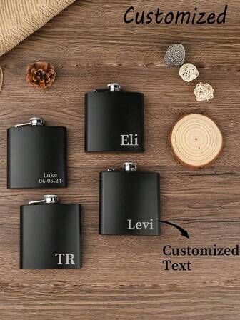 Customized Hip Flask,Personalized Flask For Men, Black Hip Flask, Groomsmen Flasks, Groomsmen Gifts,Party Gifts, Adult Gifts, Birthday Gifts, Anniversary Gifts, Holiday Gifts, Exquisite, Fashionable, Retro, Unisex, Suitable For Gifts For Fathers, Mothers, Boyfriends, Girlfriends, Colleagues, Daily General Use