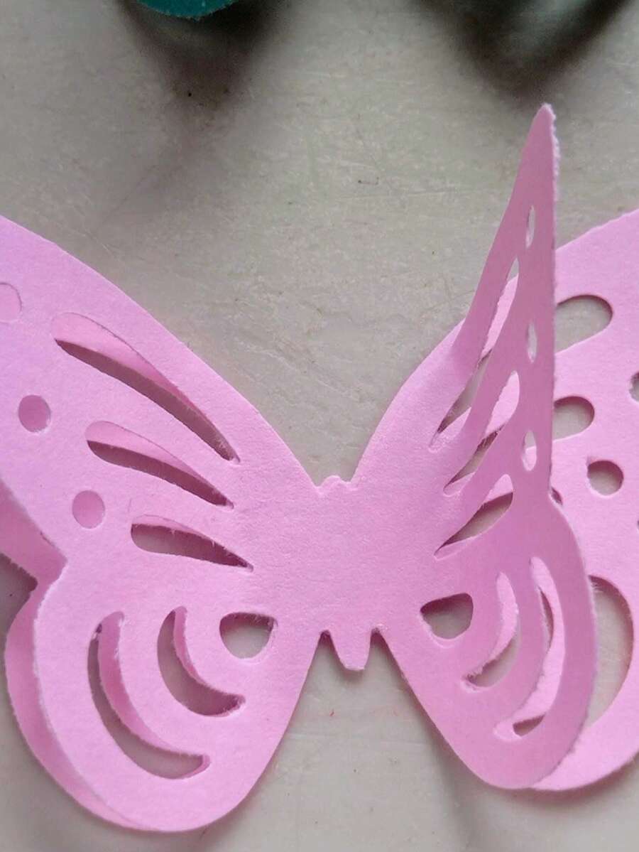 kit 200 Borboletas de papel especial para decoração de festa Jardim das Borboletas festa candycolor jardim encantado Lembrancinha tubete - Rosa Bebê - Visão 1
