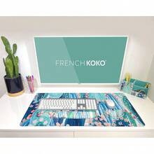 French KOKO Desk, Large Desk Pad Large Mouse Pad Cute Desk Accessories Home Office Essentials XL Desk Desk Pad Keyboard Mouse Desk Pads On Top Of Desks Computer Pink Floral Women Girls - Cute Cactus - 查看 4