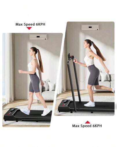 Homefitnesscode Cinta de correr eléctrica con mando a distancia, pantalla LCD y pasamanos plegable