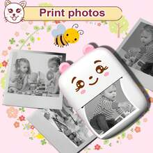 Taschenformat Mini-Drucker, tragbarer Bluetooth-Wireless-Smartdrucker, unterstützt Bild-, Notiz- und QR-Code-Druck, perfektes Geschenk für Feiertage, Weihnachten und Geburtstag für Kinder von 3-12 Jahren