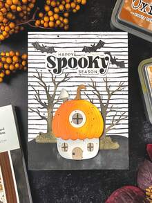 1 Packung Halloween Kürbis Haus Stil Metall Ausstecher für Geburtstag, Hochzeit, Dekoration, Scrapbooking, Papierkunst, DIY, Handwerk, Grußkarten Herstellung, Feiertags Dekoration