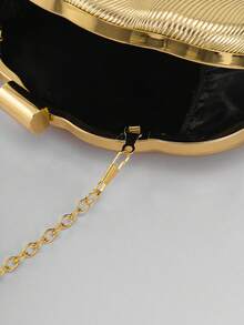 Túi xách nữ kiểu dáng vỏ sò tối giản bằng da cao cấp, thanh lịch và quyến rũ, túi xách dự tiệc lấp lánh cho đêm tiệc trang trọng, túi xách cưới lãng mạn với dây xích có thể tháo rời, túi dự tiệc, hoàn hảo cho tiệc cưới, dạ hội, tiệc tối/tiệc chiêu đãi, phối cùng váy dạ hội, váy đính sequin, váy cưới, sequin. - Vàng - Xem 4