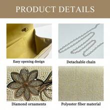 Women's Evening Clutch Rhinestone Clutch Shiny Shoulder Bag Pearl Purse Suitable For Party Wedding Date - 銀色 - 查看 4