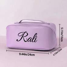 Personalized Pu Name Makeup Bag, Personalized Wedding Bridesmaid Bag, Cosmetics Travel Storage Bag, Bridal Proposal, Birthday Gift - Multicolor - View 5