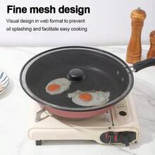 3X Frying Pan Cover Anti Splash Guard Cooking Oil Splatter Screen Kitchen Mesh - Black - View 7
