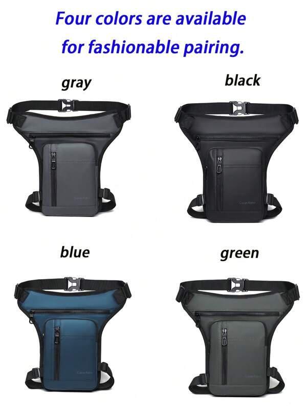 1pc Men's Solid Color Waist Bag With Multiple Pockets, Multifunctional Crossbody Bag, Zipper One Shoulder Bag For Outdoor, Casual, Sports, Fitness, Mobile Phone