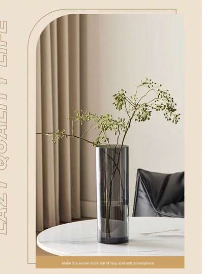 Plastic Transparent Grijs Vase, High Transparency Imitation Glass Flower Bucket, Shop Hydroponics Large Hydroponic Plants, Acrylic ation Holidays, No Flowers Included Home Room Vase view 5